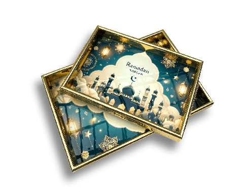 طقم صواني رمضان حجم كبير + حجم وسط