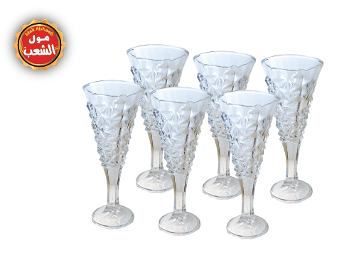 طقم كاسات زجاج 6 قطعة