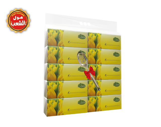 القطة مناديل اصفر  125 منديل *10 